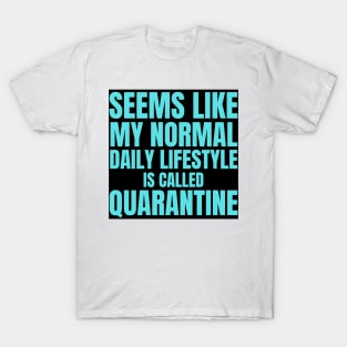 Seems Like My Normal Daily Life Is Called Quarantine Funny Introvert Autism T-Shirt